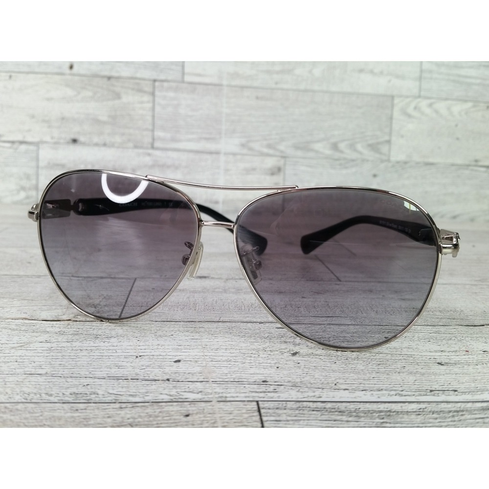 Coach Sunglasses 901511 black/silver Aviator 58-11 135 2N HC 7059 L138 Glasses - Picture 7 of 11